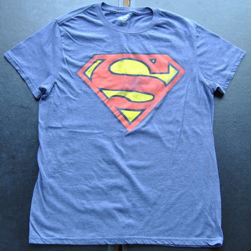 Superman Short Sleeve Shirt Blue, Red, & Yellow Small